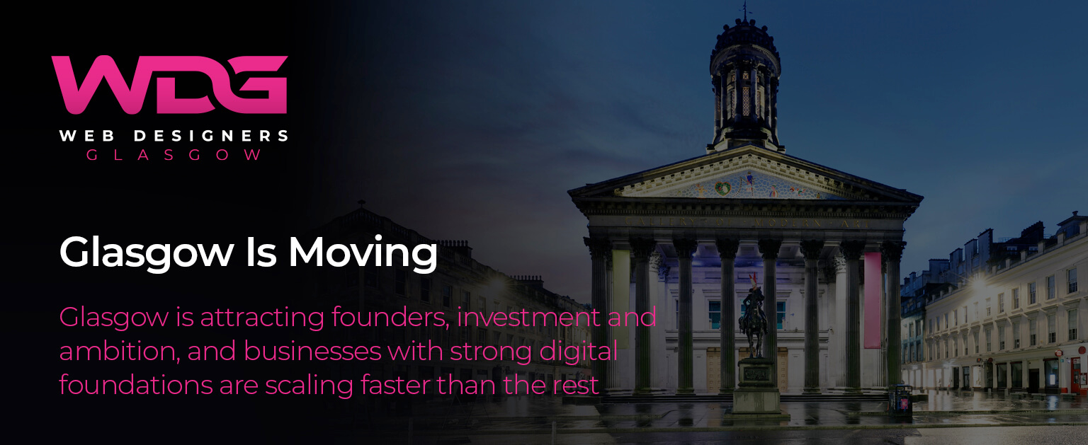 Glasgow city centre skyline showing momentum and business growth potential