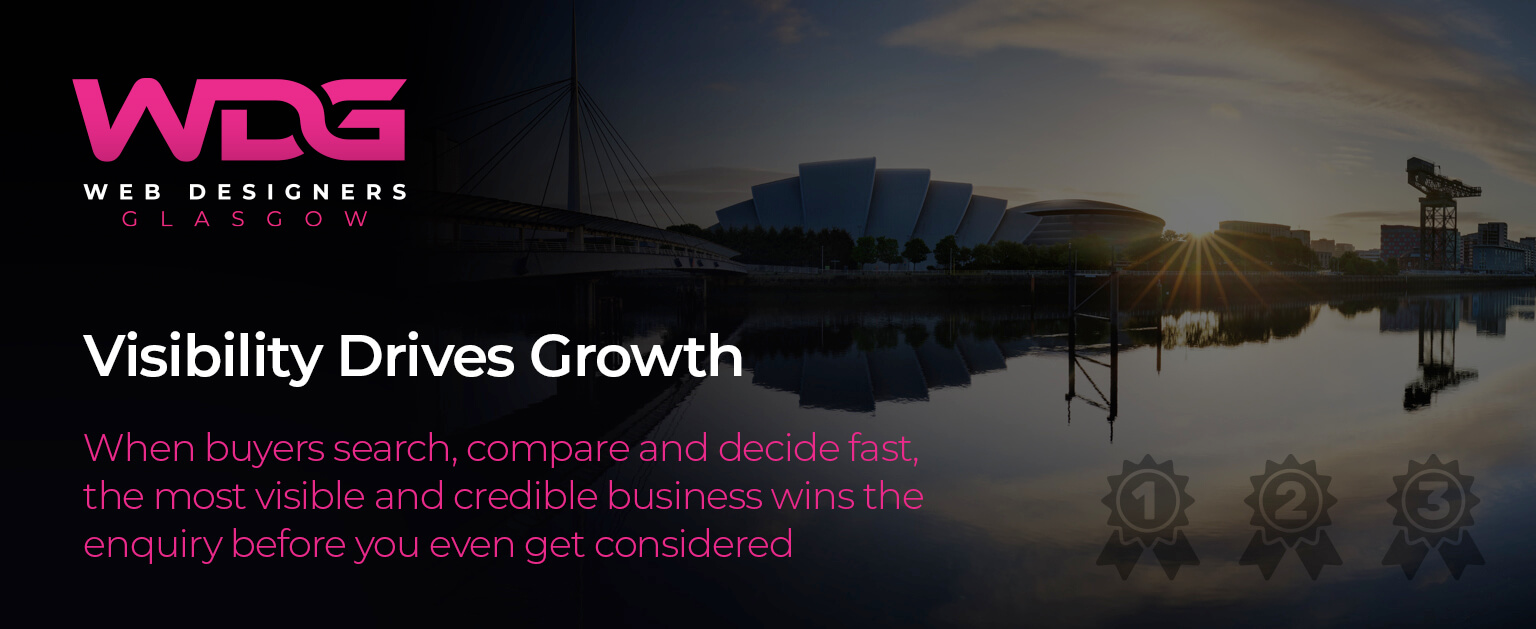 Business analytics and search visibility dashboard representing digital marketing performance and lead generation